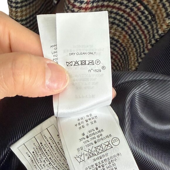 Ralph Lauren Houndstooth Plaid Wool Reefer Coat Old Money Preppy Academia 6 - Picture 9 of 10